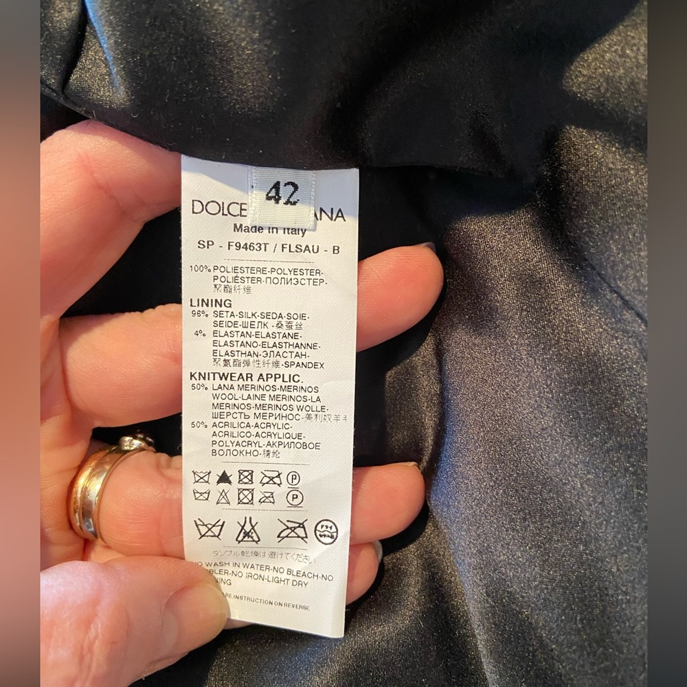 DOLCE & GABBANA Black Sequin Bomber Jacket Size 42 - Picture 14 of 17